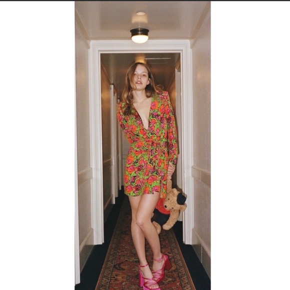 ZARA FLORAL PRINT DRESS - Picture 7 of 8
